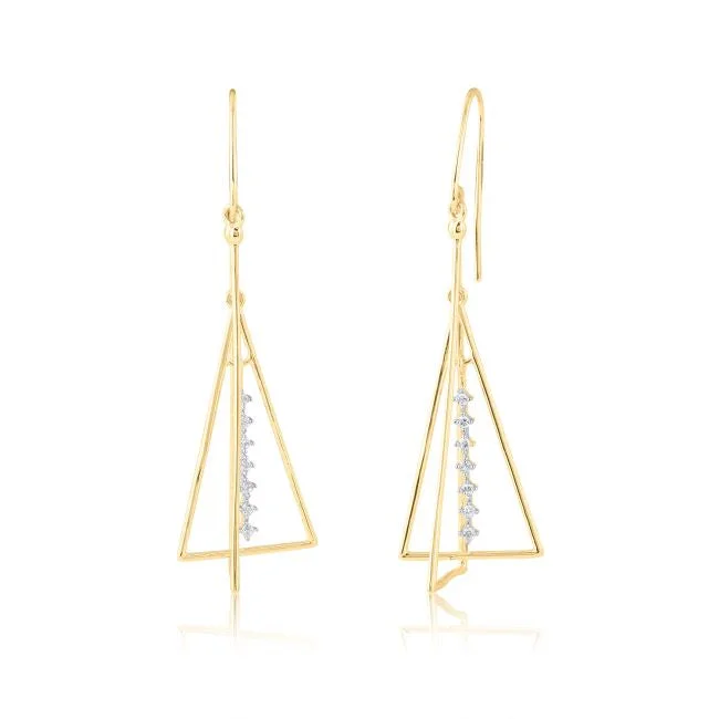 1/10 CTW Diamond Drop & Dangle Earrings in 10KT Yellow Gold