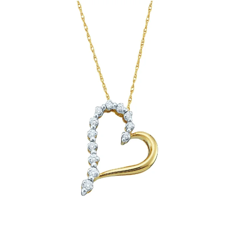 1/7 CTW Diamond Heart 18-inch Pendant in 10KT Yellow Gold