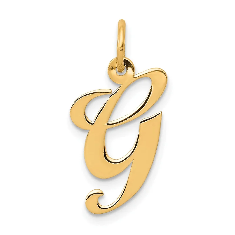 14K Medium Fancy Script Initial G Charm