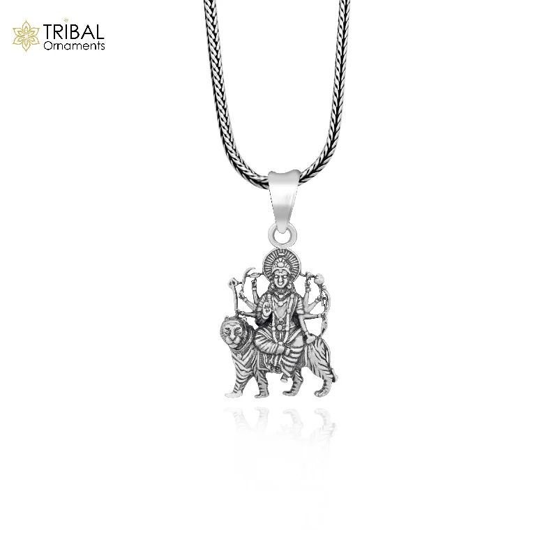 925 sterling silver blessing Goddess bhawani/ Durga maa pendant, amazing divine pendant locket goddess tribal jewelry nsp803