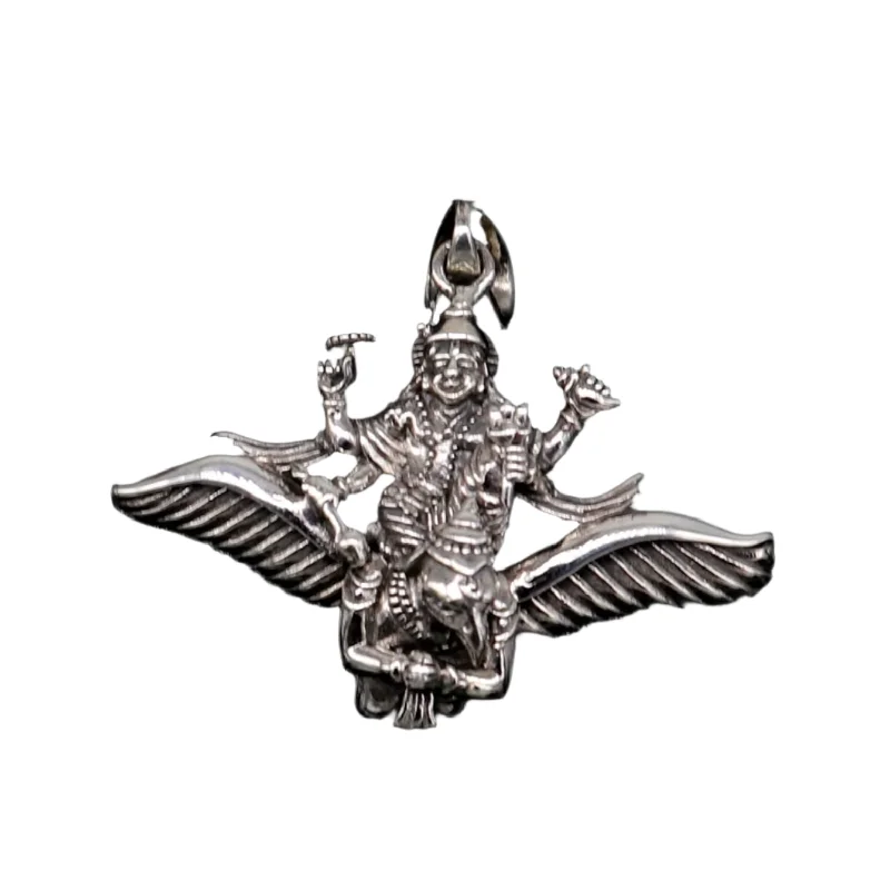 925 sterling silver Hindu idol Lord Vishnu with Garuda pendant, excellent stunning unisex locket pendant customized divine jewelry ssp516