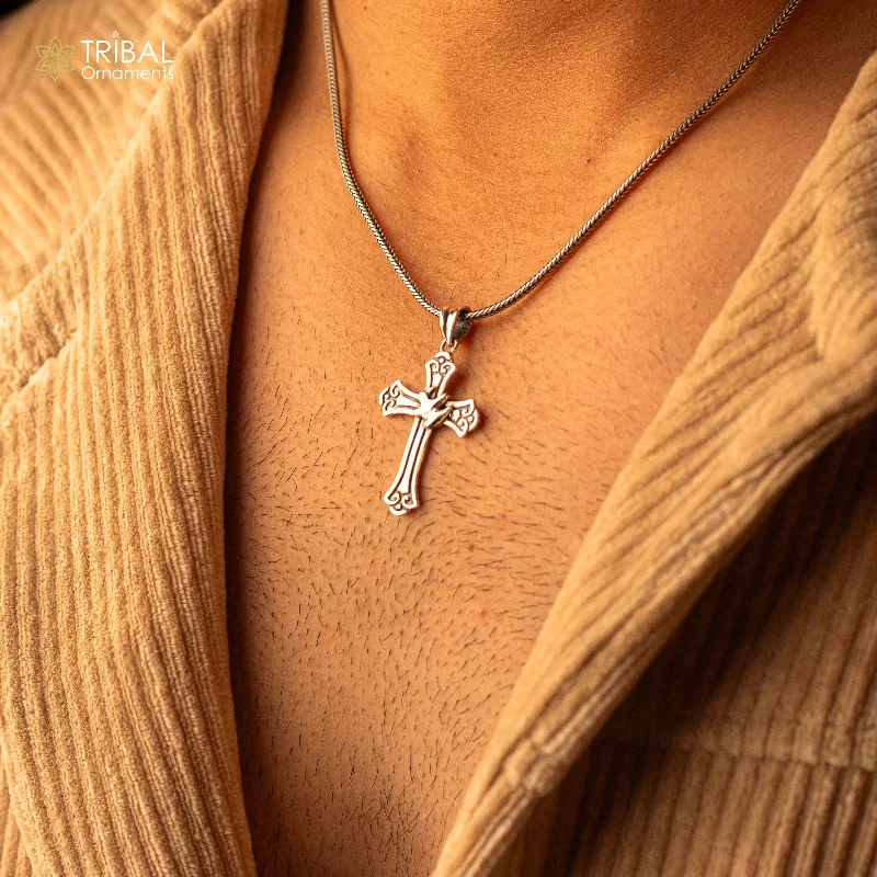 925 sterling silver holy cross pendant, excellent unique design stylish unisex exclusive gift pendant jewelry from india ssp1605