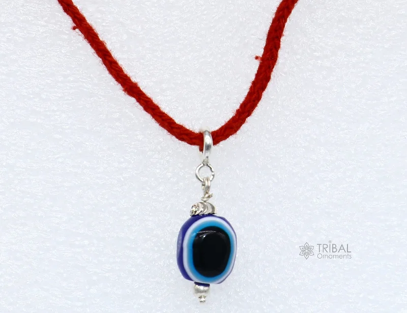 925 sterling silver modern trendy evil eye pendant protect from negativity chunky jewelry