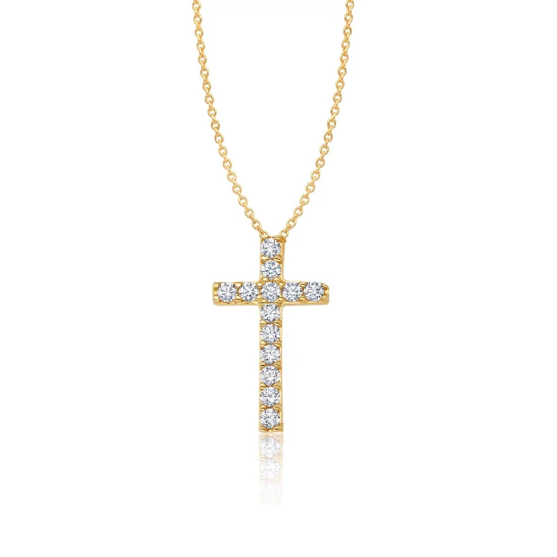 Crislu 18KT Yellow Gold Plated Sterling Silver 18-inch Cross Pendant