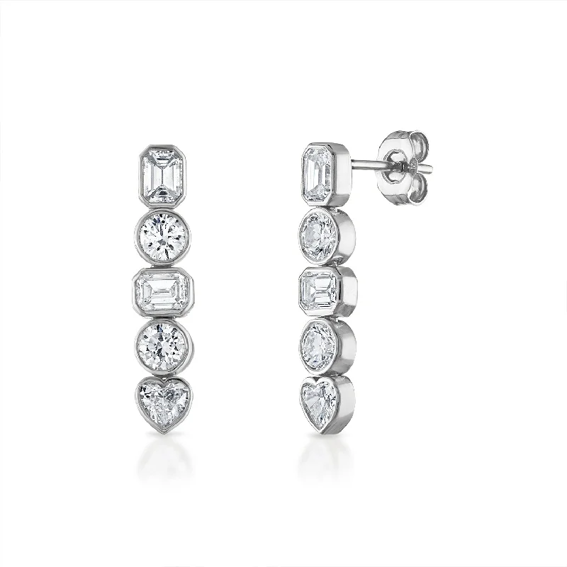 Fancy Bezel Bar Earring