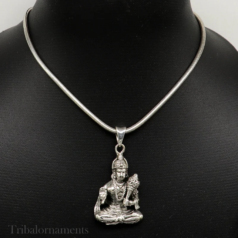 God hanuman pendant 92.5 sterling silver handmade god idol Bajaranbali pendant, amazing designer fabulous pendant gifting jewelry ssp967