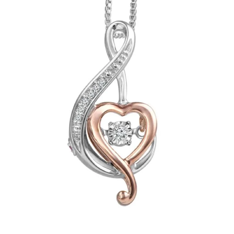 LoveSong 1/16 CTW Diamond Music Note 18-inch Pendant in Sterling Silver