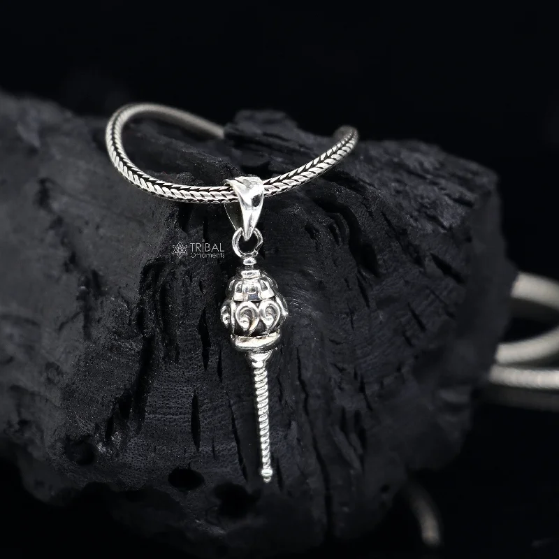 Unique Lord hanuman mace/gada 925 sterling silver small pendant, Wonderful Pendant for unisex gifting  necklace nsp666