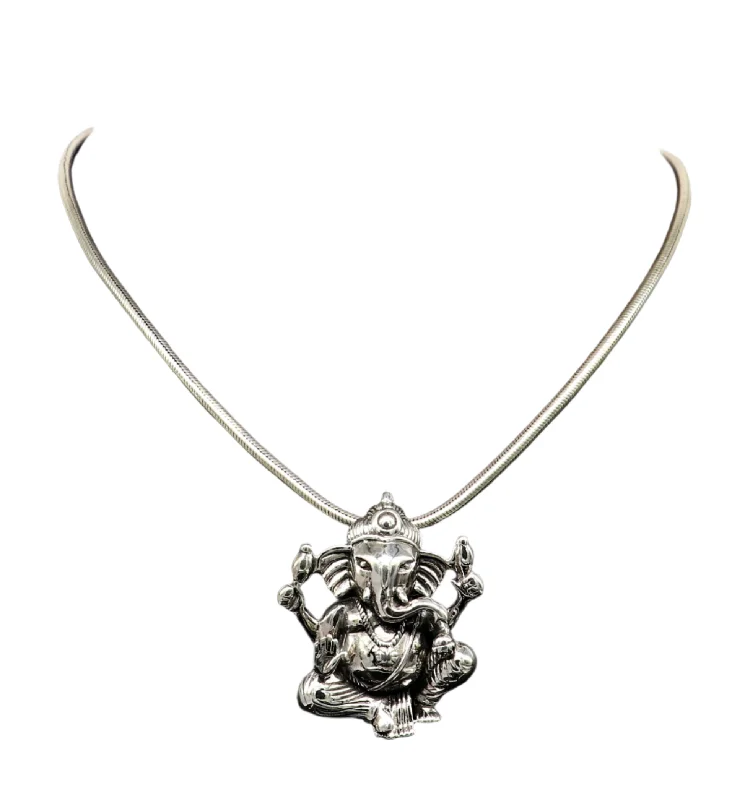 Vintage trendy 925 sterling silver handmade Lord Ganesha pendant, amazing stylish unisex pendant locket personalized jewelry ssp507