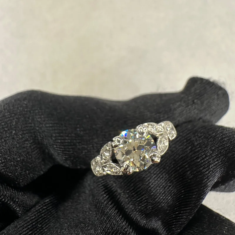 0.89ct Art Deco Platinum Engagement Ring