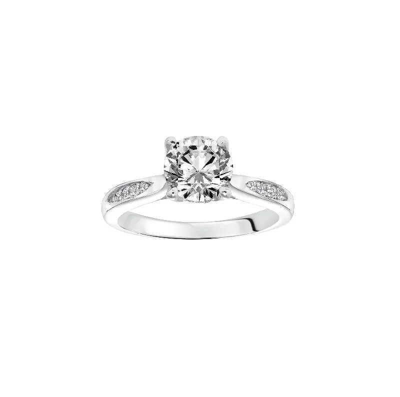 Fink's Exclusive Round Diamond and Cutout Diamond Shank Engagement Ring