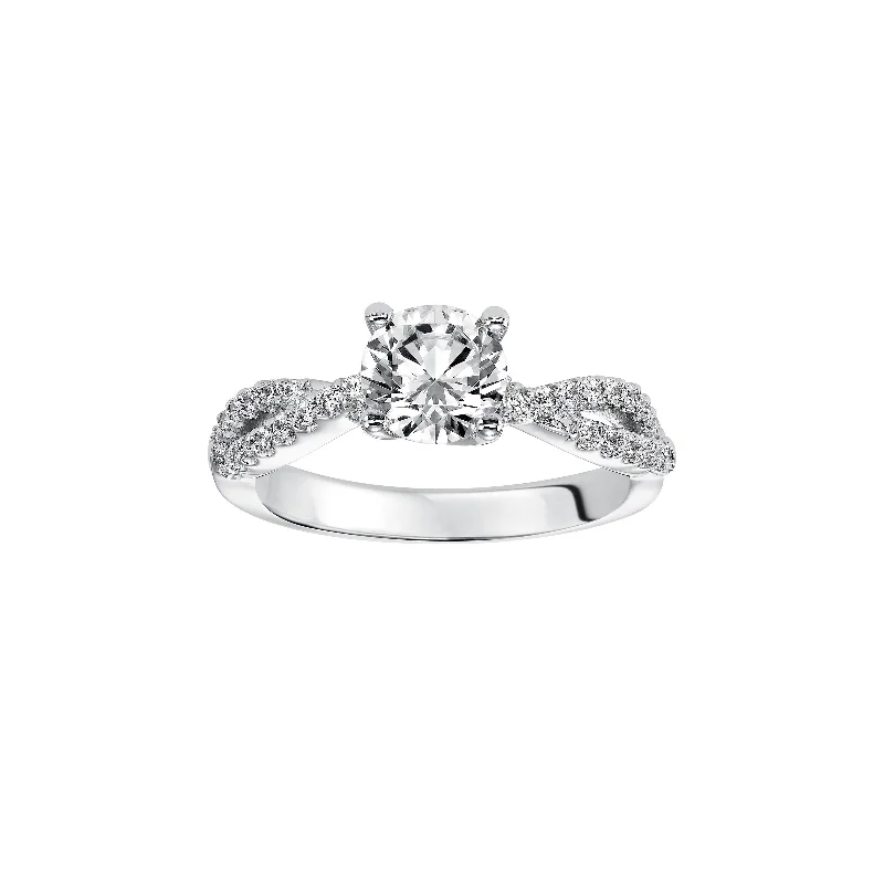 Fink's Exclusive Round Diamond Twist Shank Engagement Ring