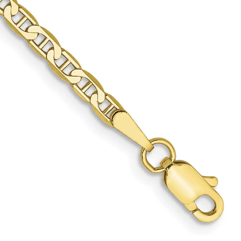 10KT Yellow Gold 10-inch 2.4MM Anchor Link Anklet