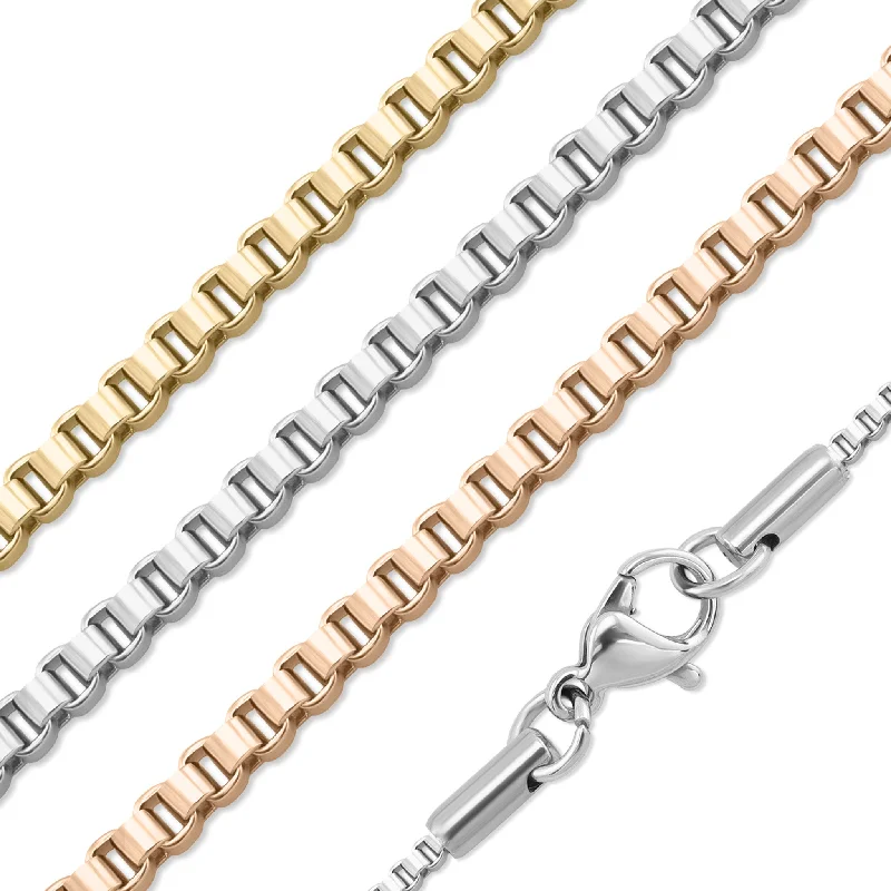 18K Gold PVD Stainless Steel 1.5mm Box Chain Necklace / CHJ2036