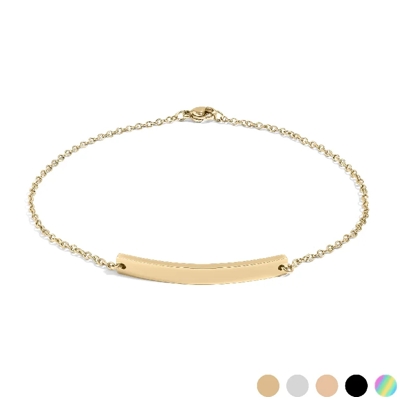 18K Gold PVD Stainless Steel Blank Curved Bar Bracelet/Anklet / BRJ9030