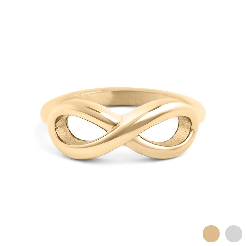 18K Gold PVD Stainless Steel Infinity Ring / SCR4083