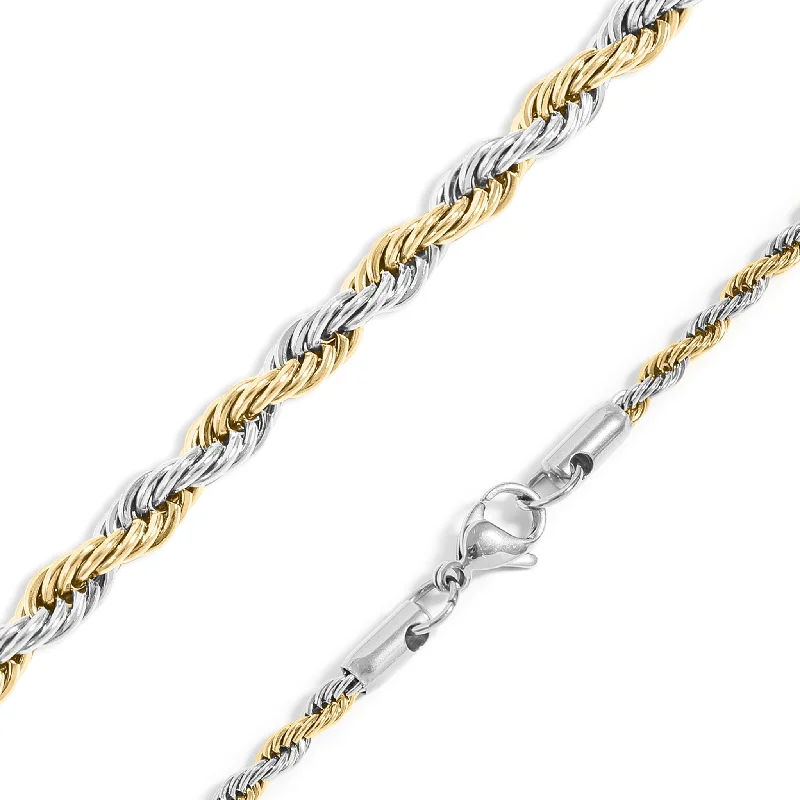 18K Gold PVD Stainless Steel Rope Chain Necklace / CHN9701