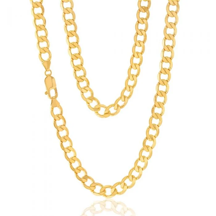 9ct Yellow Gold 55cm Curb Chain