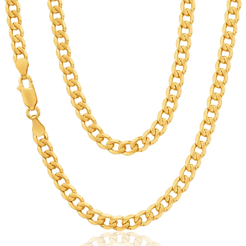 9ct Yellow Solid Gold 55cm 120 Gauge Curb Chain