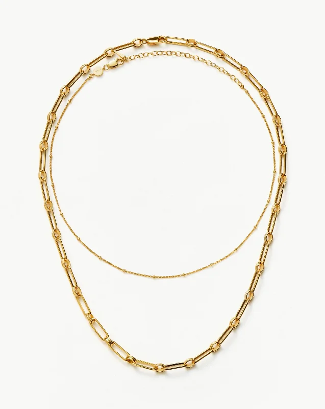 Aegis Chain Choker Necklace Set | 18ct Gold Vermeil