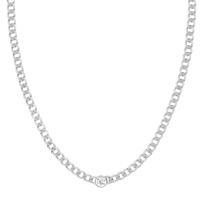 Sari Diamond Necklace - White Gold