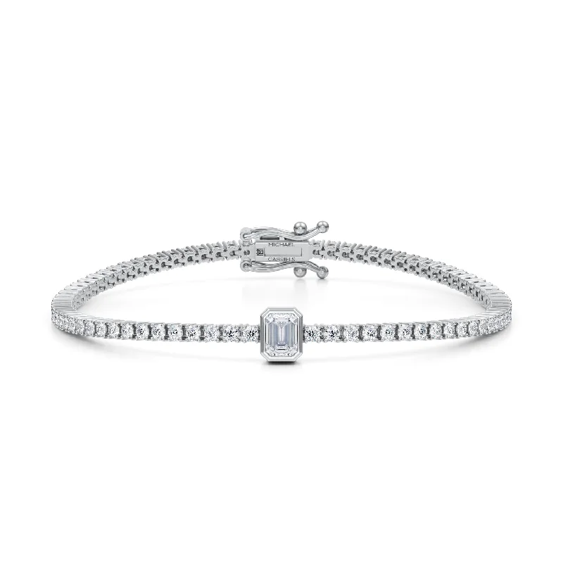 Emerald Single Station Tennis Bracelet