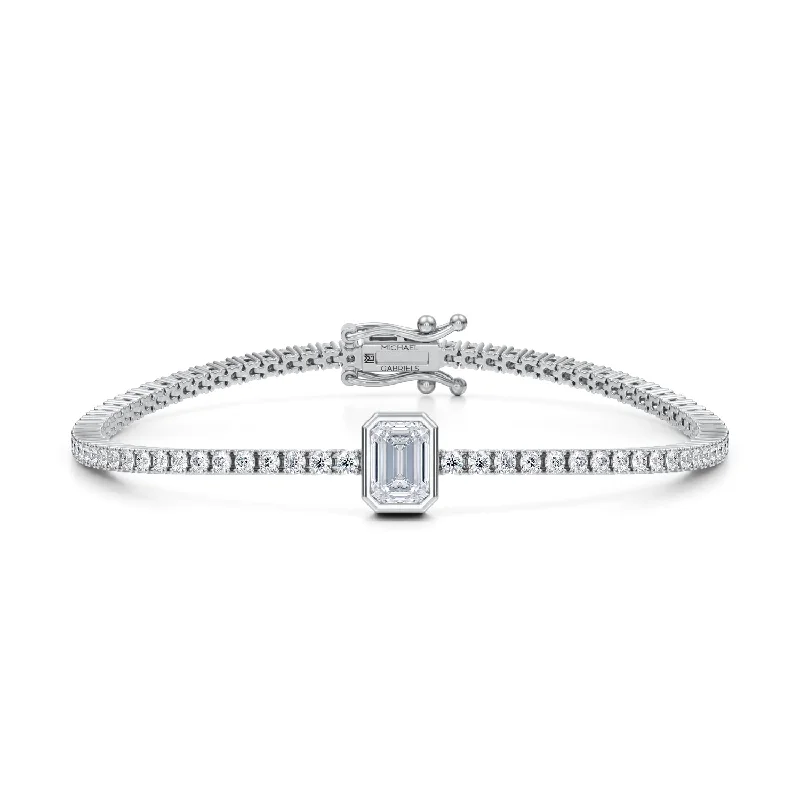 3.5 Carat Emerald Single Station Tennis Bracelet