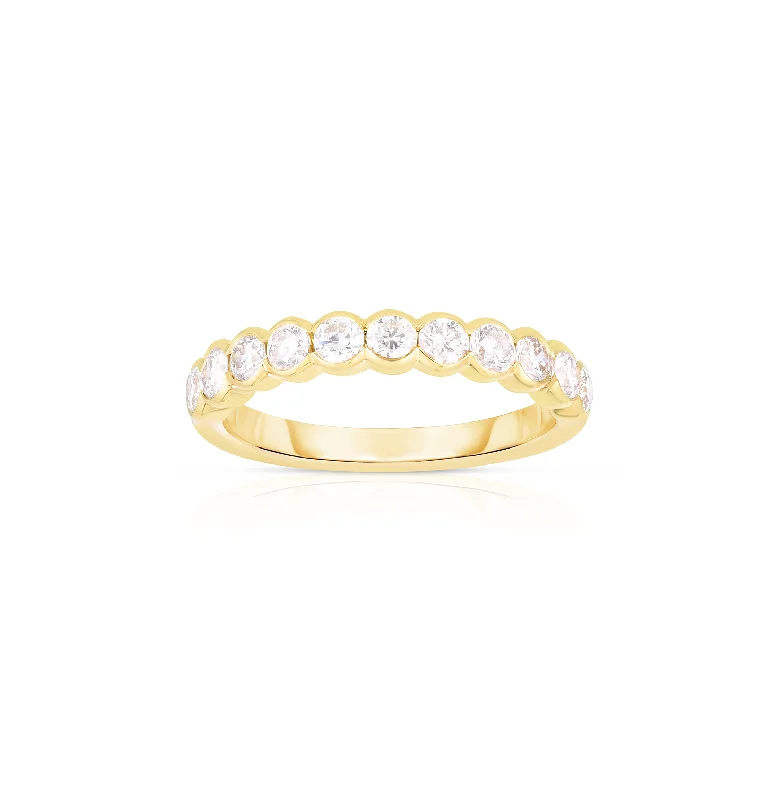 Fink's Exclusive Bezel Set Diamond Band in Yellow Gold