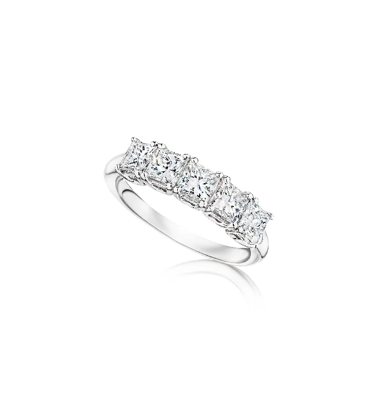 Fink's Exclusive Princess Cut Diamond Band in White Gold