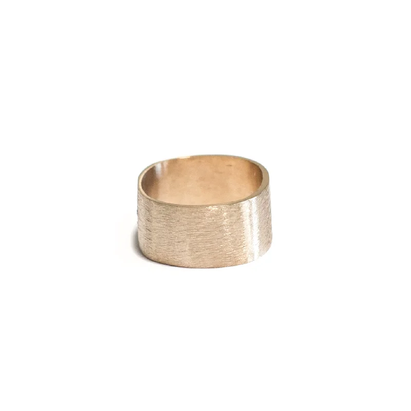 kasey : wide brushed gold band