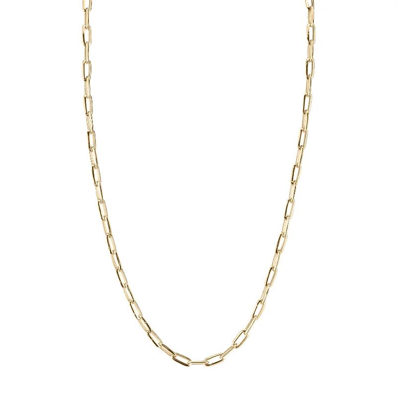 Knife Edge Signature Oval Link Chain Necklace