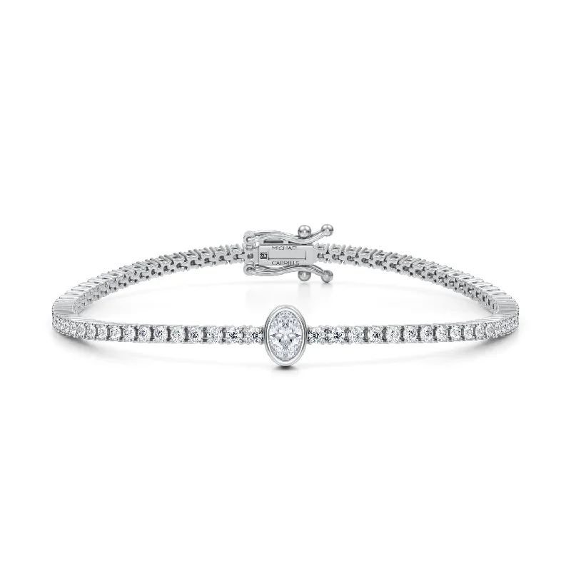 Oval Single Station Tennis Bracelet