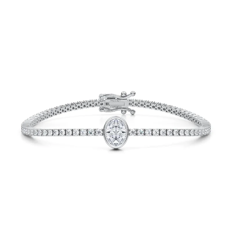 3.5 Carat Oval Single Station Tennis Bracelet