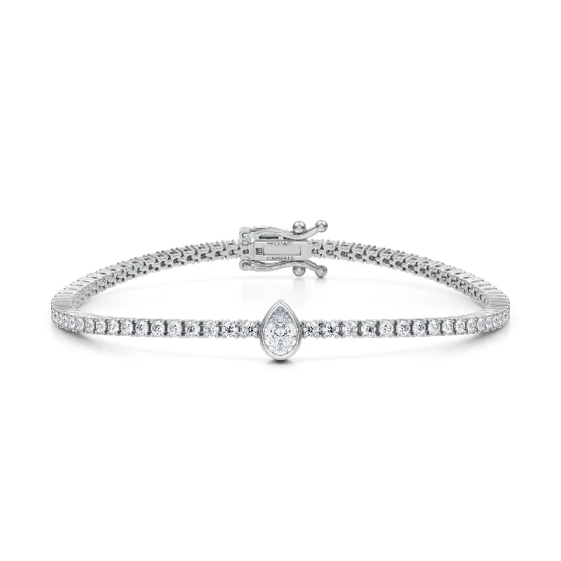 Pear Single Station Tennis Bracelet