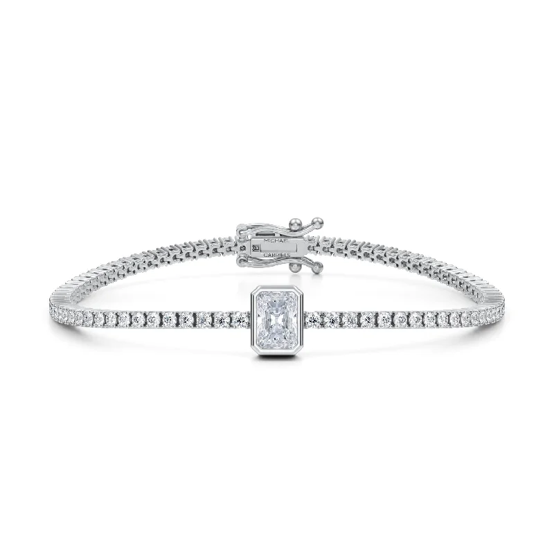 3.5 Carat Radiant Single Station Tennis Bracelet