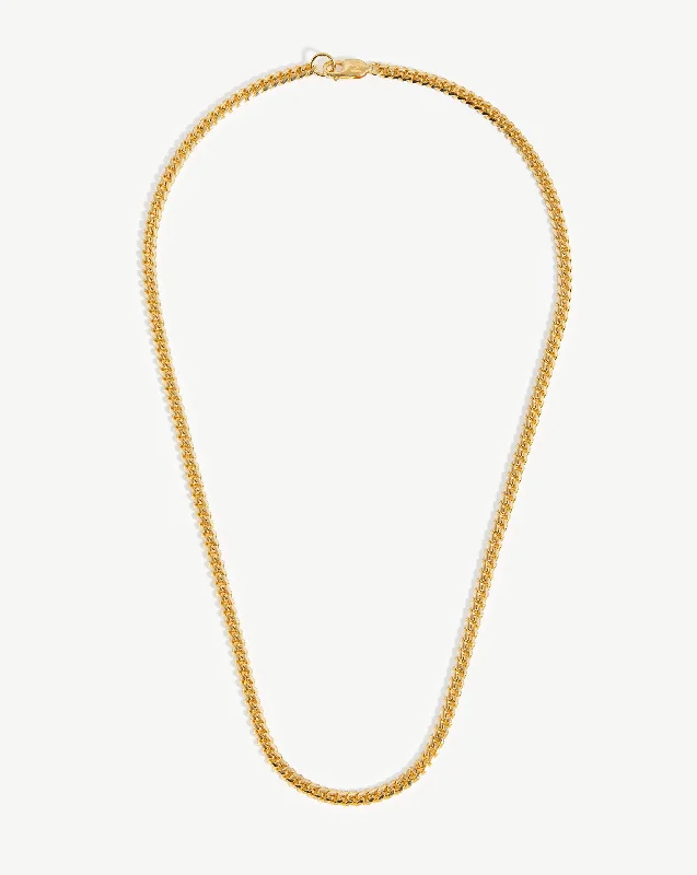 Mens Round Curb Chain Necklace