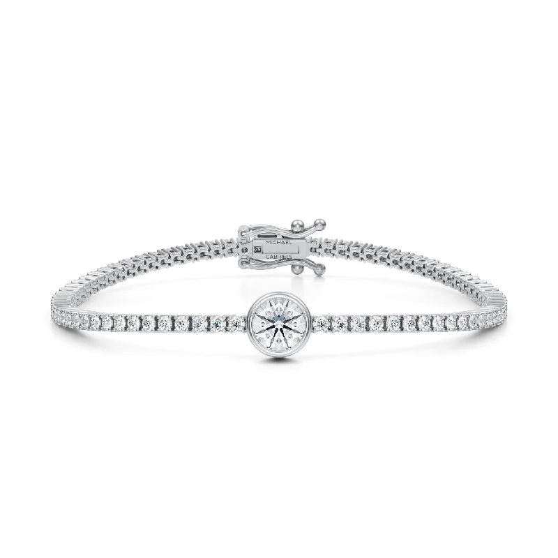 3.5 Carat Round Single Station Tennis Bracelet