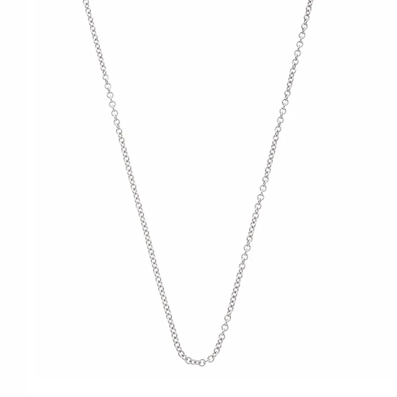 Oval Link Chain - White Gold