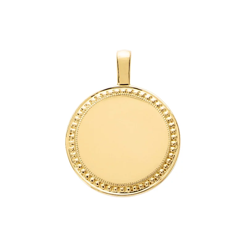 P.S. Large Round Charm - Yellow Gold