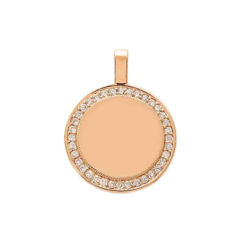 P.S. Large Round Diamond Charm - Rose Gold