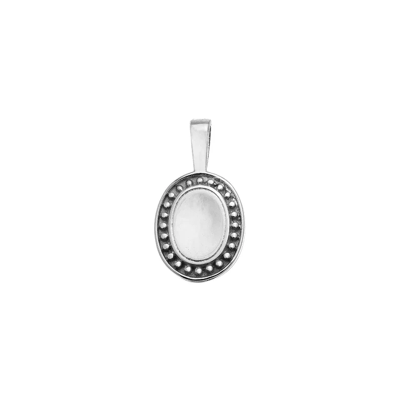 P.S. Small Oval Charm - White Gold