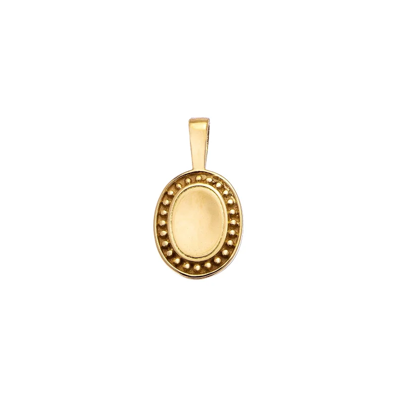 P.S. Small Oval Charm - Yellow Gold