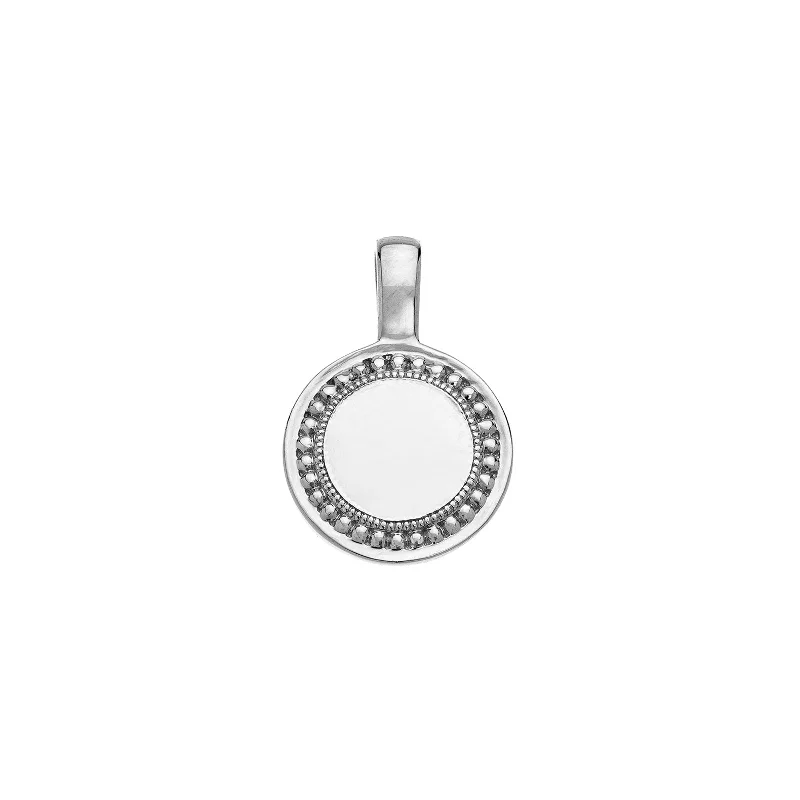 P.S. Small Round Charm - White Gold