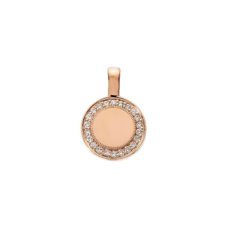 P.S. Small Round Diamond Charm - Rose Gold