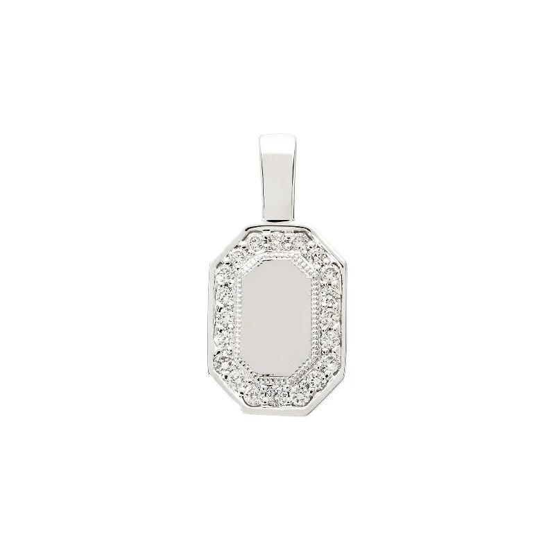 P.S. Small Tag Diamond Charm - White Gold