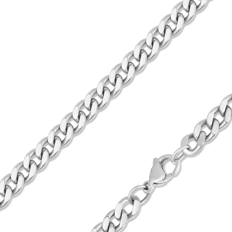 Stainless Steel Diamond Cut Curb Chain Necklace / CHN7500