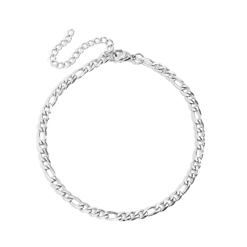 Stainless Steel Figaro Chain Bracelet / BRJ9096