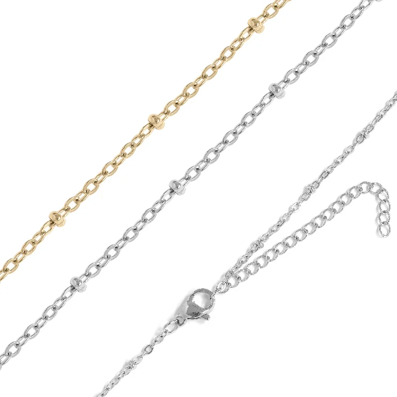 18K Gold PVD Stainless Steel Satellite Chain Necklace / CHN9960