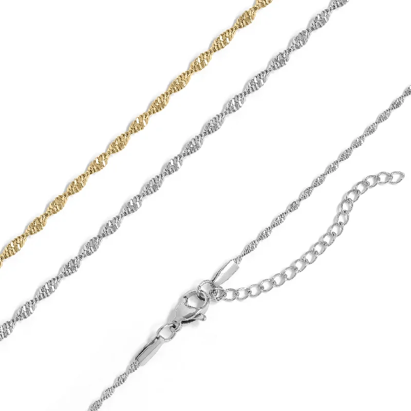 Stainless Steel Singapore Chain Necklace / CHN9961