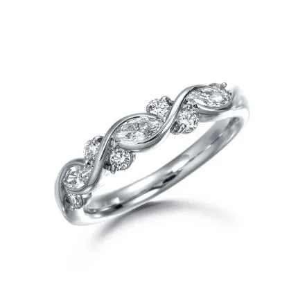 SUWA Platinum Marquise Cut Diamond Ring